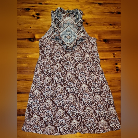 American Eagle Outfitters Brown and Blue Patterned Mini Dress - Picture 3 of 5